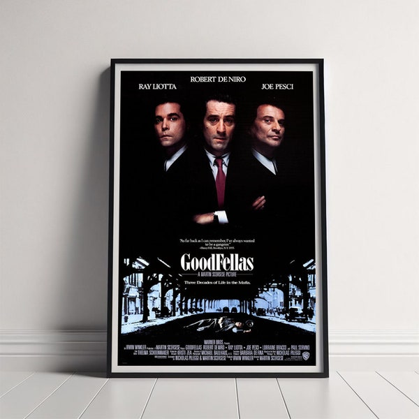 Good Fellas Movie Poster, Canvas Poster Printing, Classic Movie Wall Art for Room Decor, Unique Gift Idea