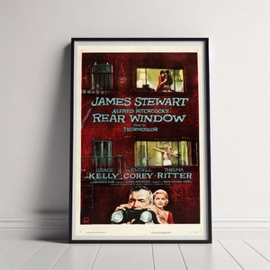 Rear Window Movie Poster, Canvas Poster Printing, Classic Movie Wall Art for Room Decor, Unique Gift Idea