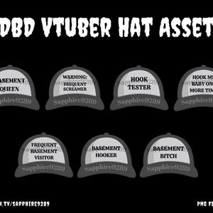 DBD Theme Hat Asset Bundle, Streamer Assets, Twitch Assets, PNGtuber Assets, Vtuber Assets, Cute Stream Assets, Hat Assets