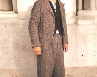 Men's Vintage Tweed Wool 2-Piece Suit, 1930s Style