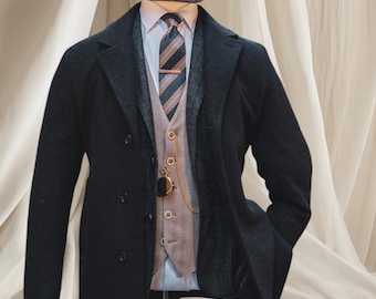 Abrigo de lana de tweed, estilo años 20, Peaky Blinders Thomas Shelby