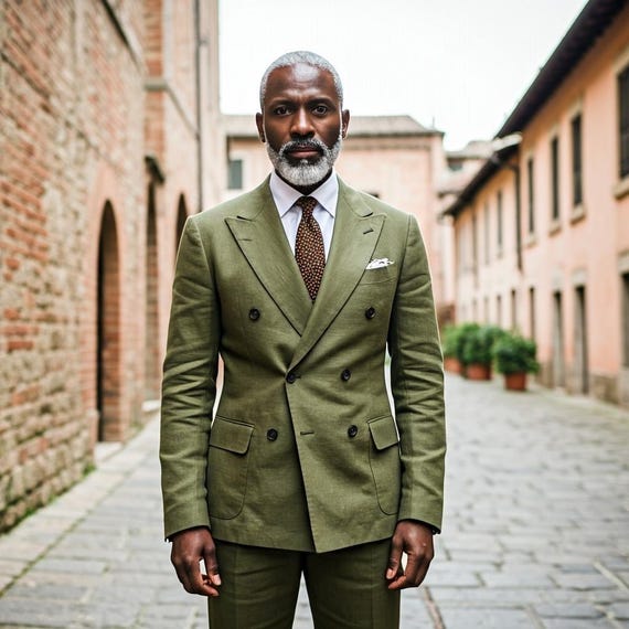 オリーブグリーン ダブルブレストスーツ メンズ 1920年代 ダブルブレスト オリーブグリーンカラー 2ピース