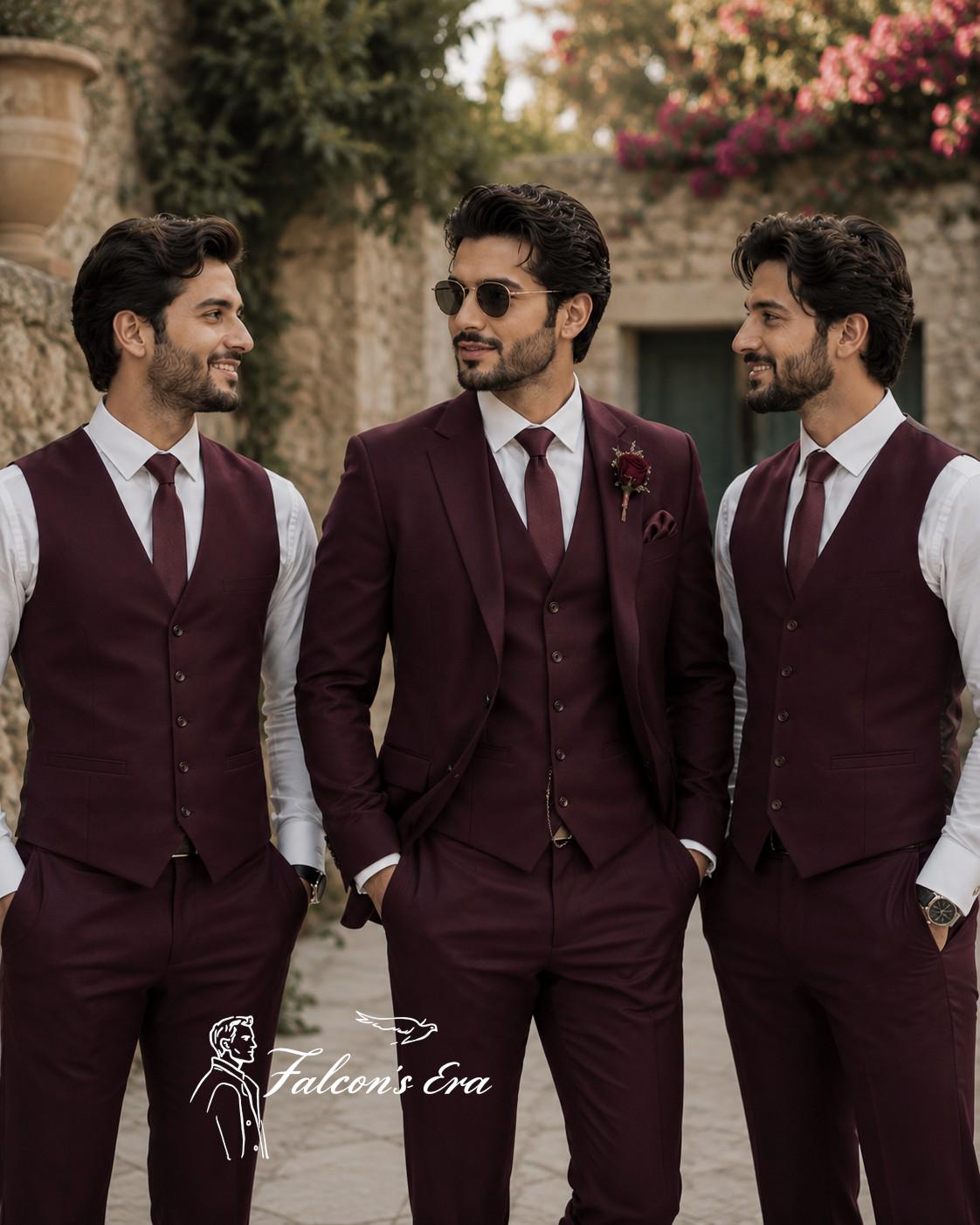 Burgundy suit - Etsy 日本