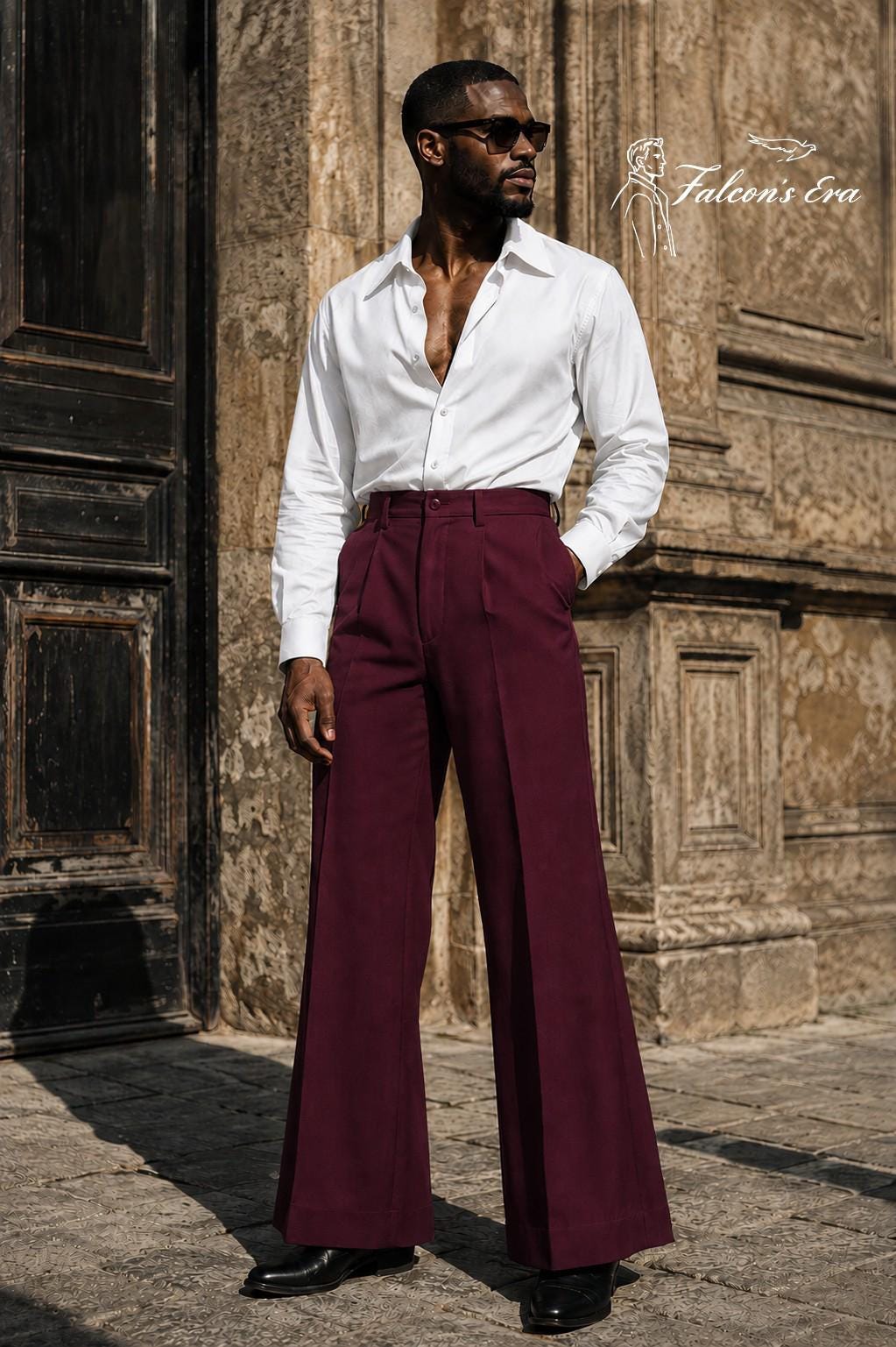 burgundy dress pants big and tall Wide Leg Dress shirt Size:UK 13 / US 14 / EUR 47 vacayedit Boho Bridesmaid Dress High New Years Eve