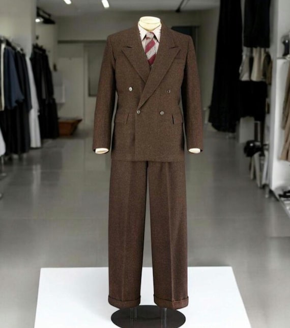 Costume pièces en tweed pour homme des années 30, costume