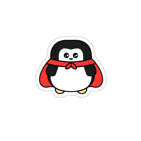 Cute Happy Penguin Vinyl Sticker, Kawaii Penguin Decal Gift, Fat Penguin Sticker for Journal and water bottle, Stationary Decal
