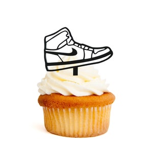 Reusable Sneaker Cupcake Toppers | Acrylic Sneakerhead Cupcake Pick | Shoes | Basketball J1 Party| Sneaker Ball