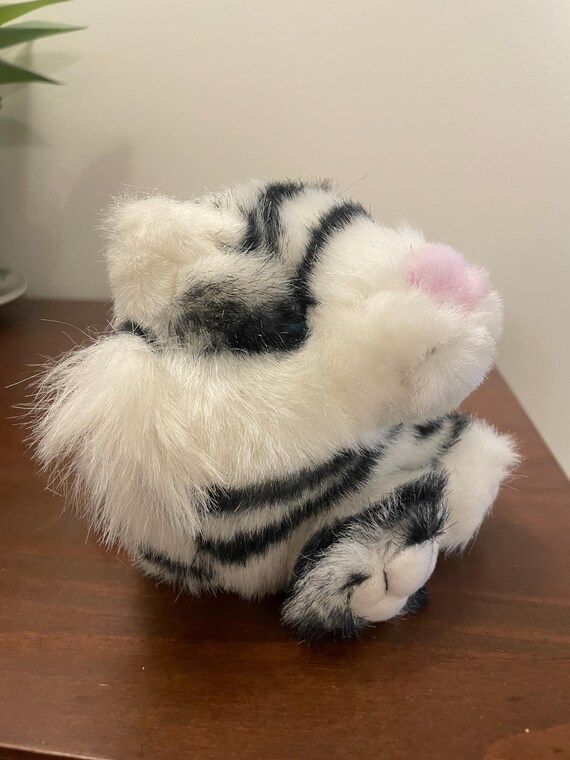 Retro 90s Puffkins “tasha” White Siberian Tiger Plush Toy