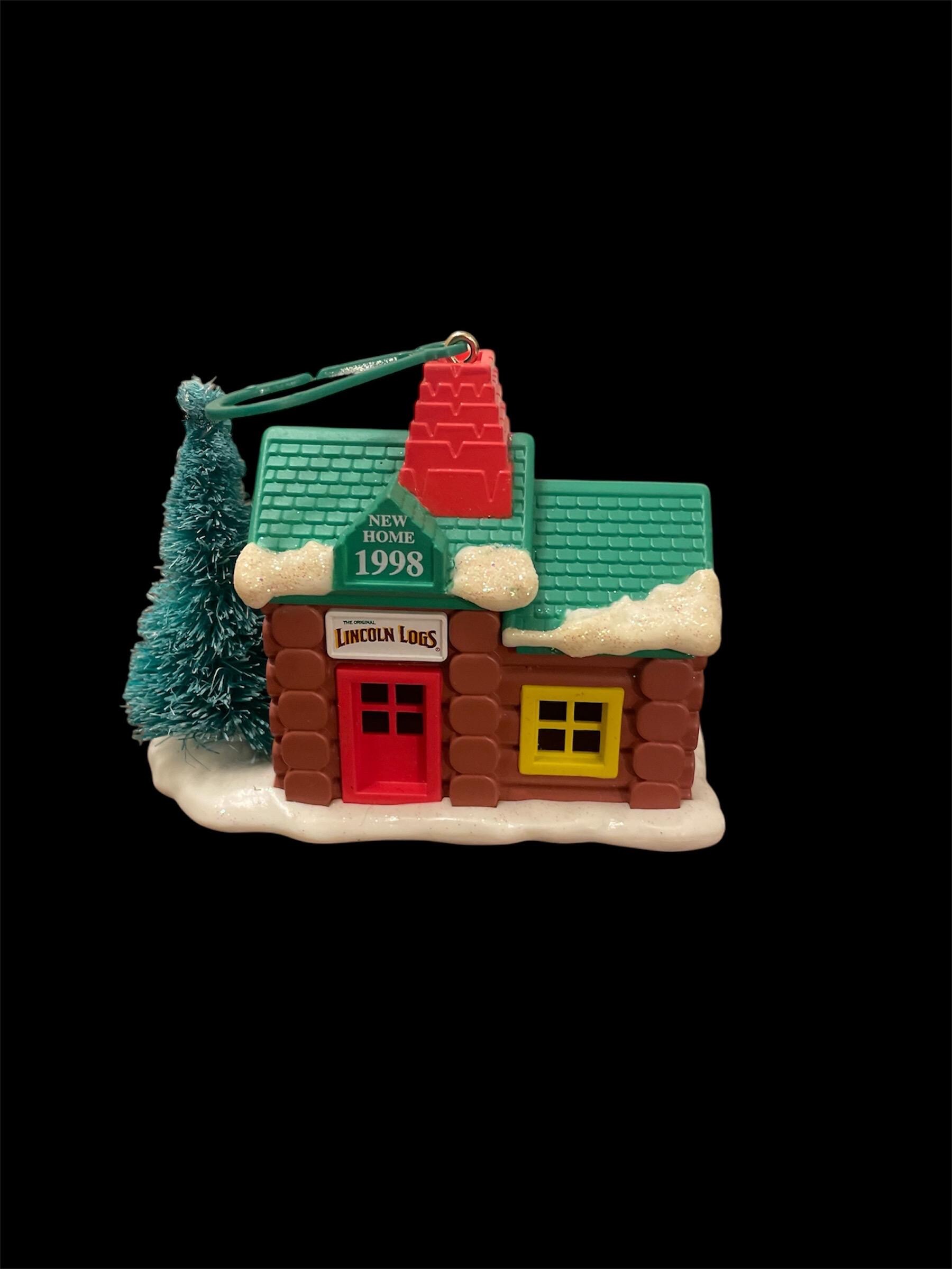 Vintage 1998 Lincoln Log Home Christmas Ornament