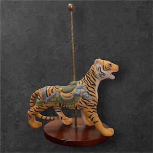 Vintage Franklin Mint Tiger Carousel Figurine - MCM Circus