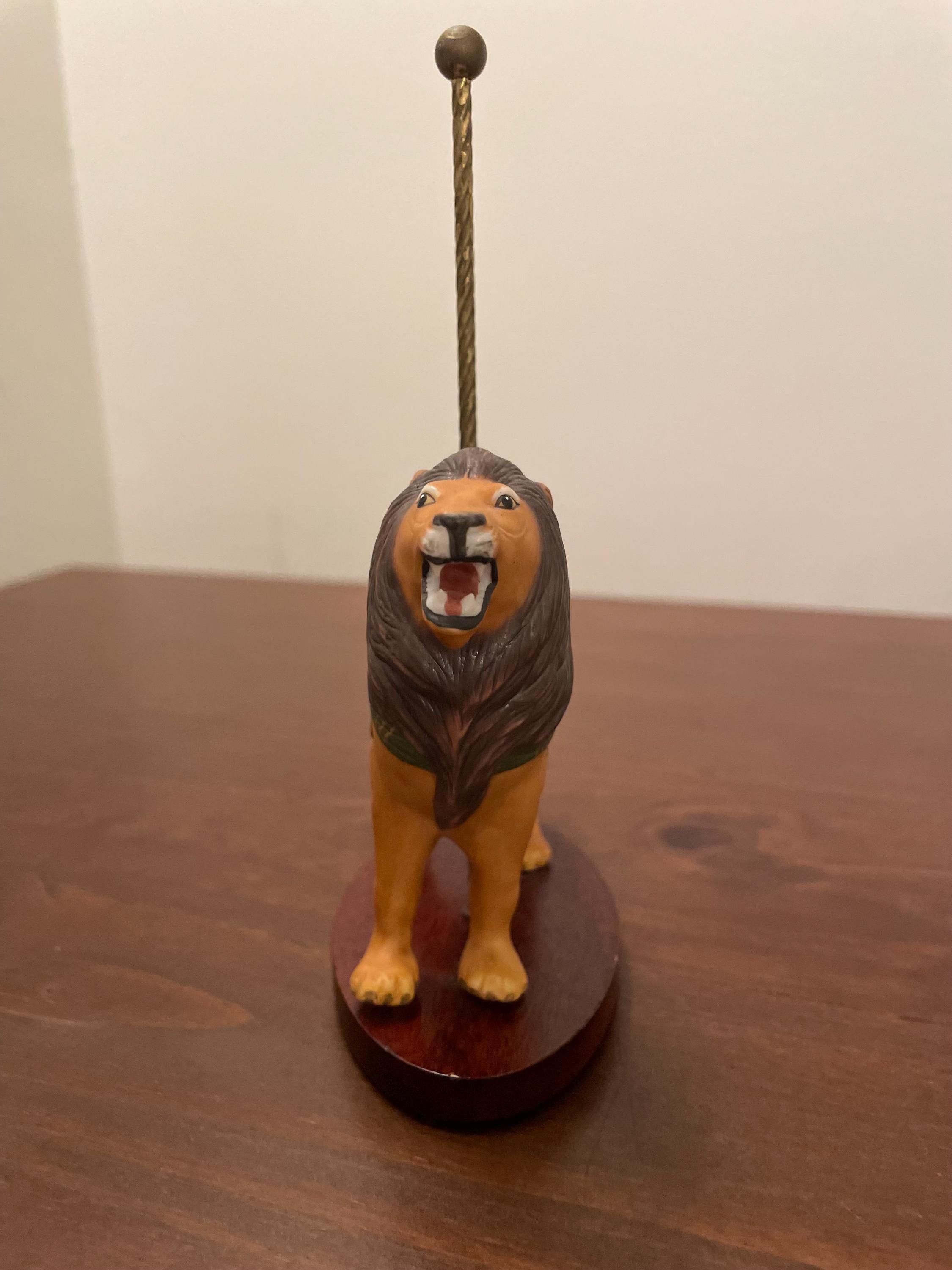 Vintage Franklin Mint Carousel Lion Porcelain Figurine - Treasury