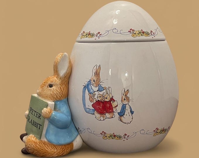 Vintage Beatrix Potter Peter Rabbit Ceramic Storage Canister ...