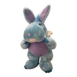 Vintage 1980er Wuzzles Hoppopotamus Plüsch- 1980er Wuzzels Suffed Tier - Softies Wuzzles Blue Hippo Bunny Disney Wuzzles - Wear Notitz