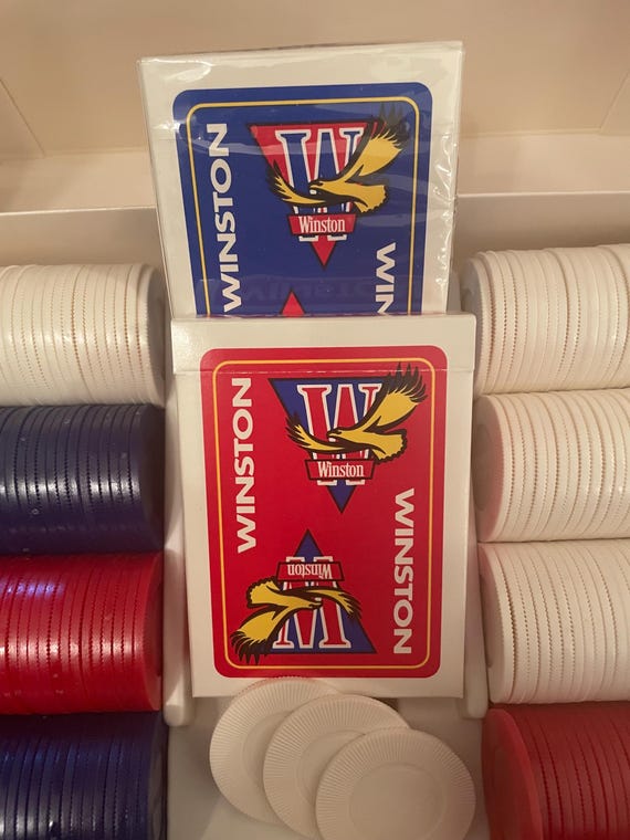1993 Winston Poker Game Set Complete W/ 2 Decks of Cards and Chips