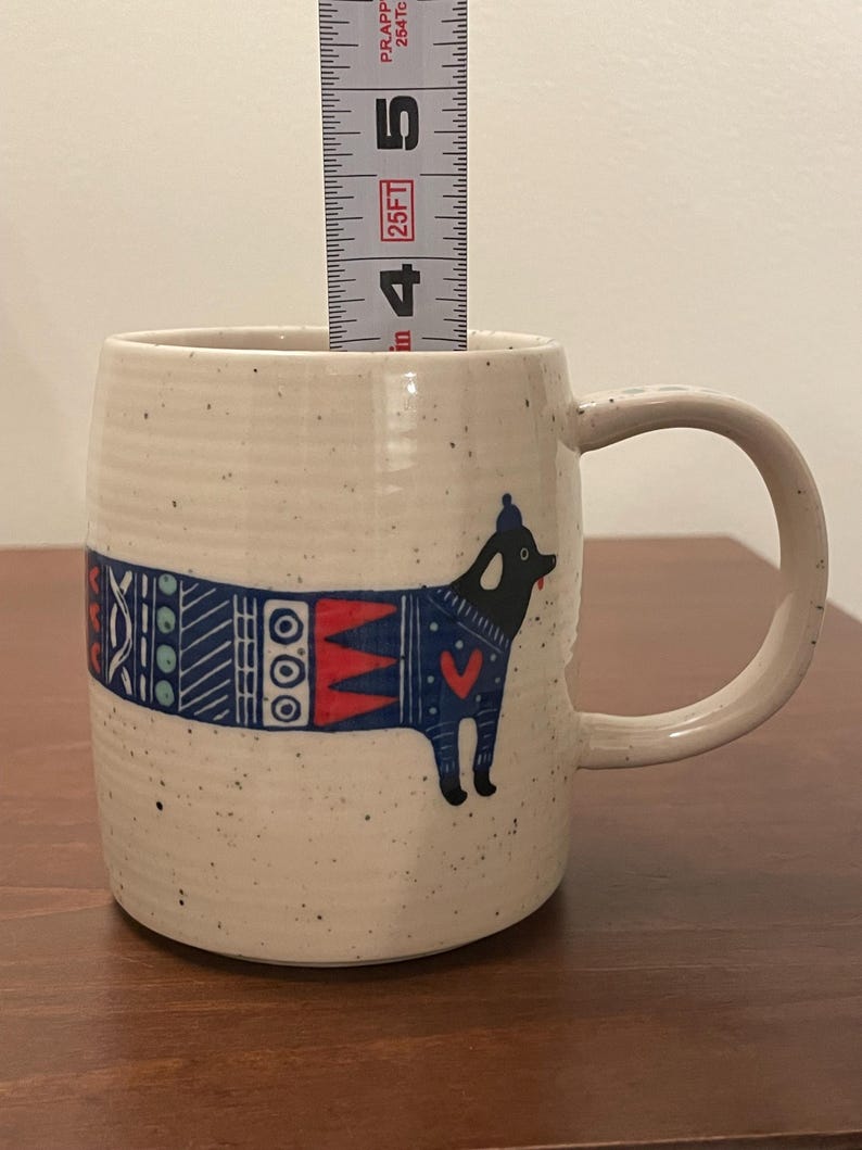 Anthropologie Sowie Sowies Sweater Daschshund Dog Coffee Mug - Gift for Bougie Coffee Drinker - Coffee Shop Aesthetic image 12