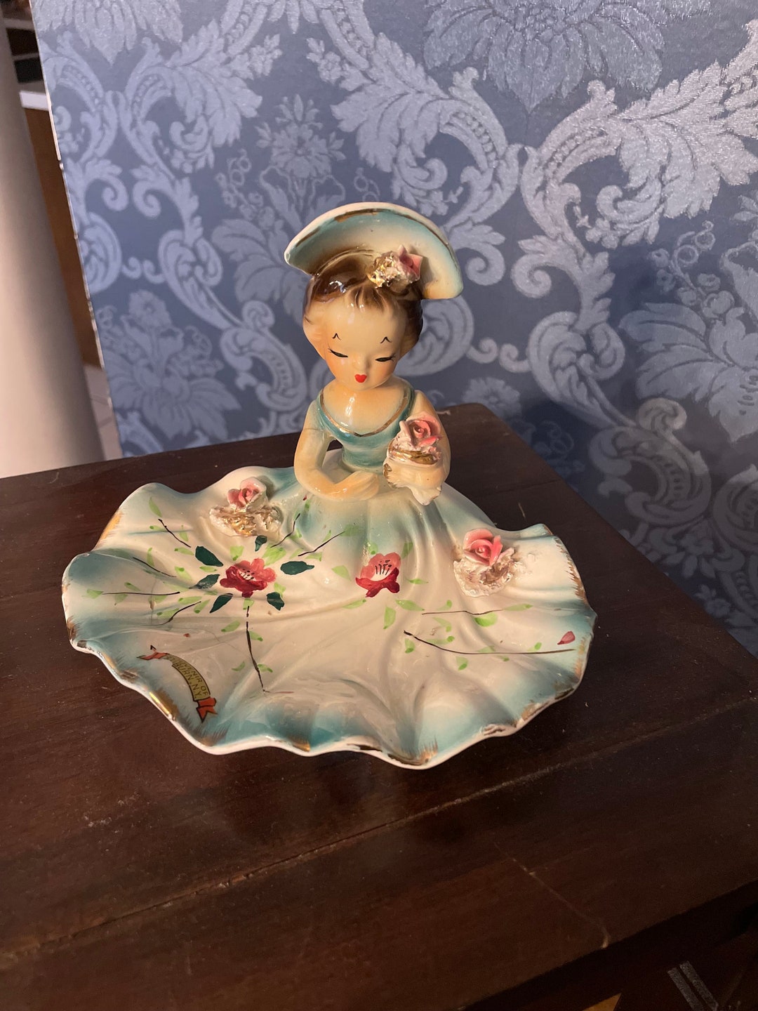 Vintage 1950/1960s Arnart Japan Porcelain Ceramic Girl Ring/soap Dish