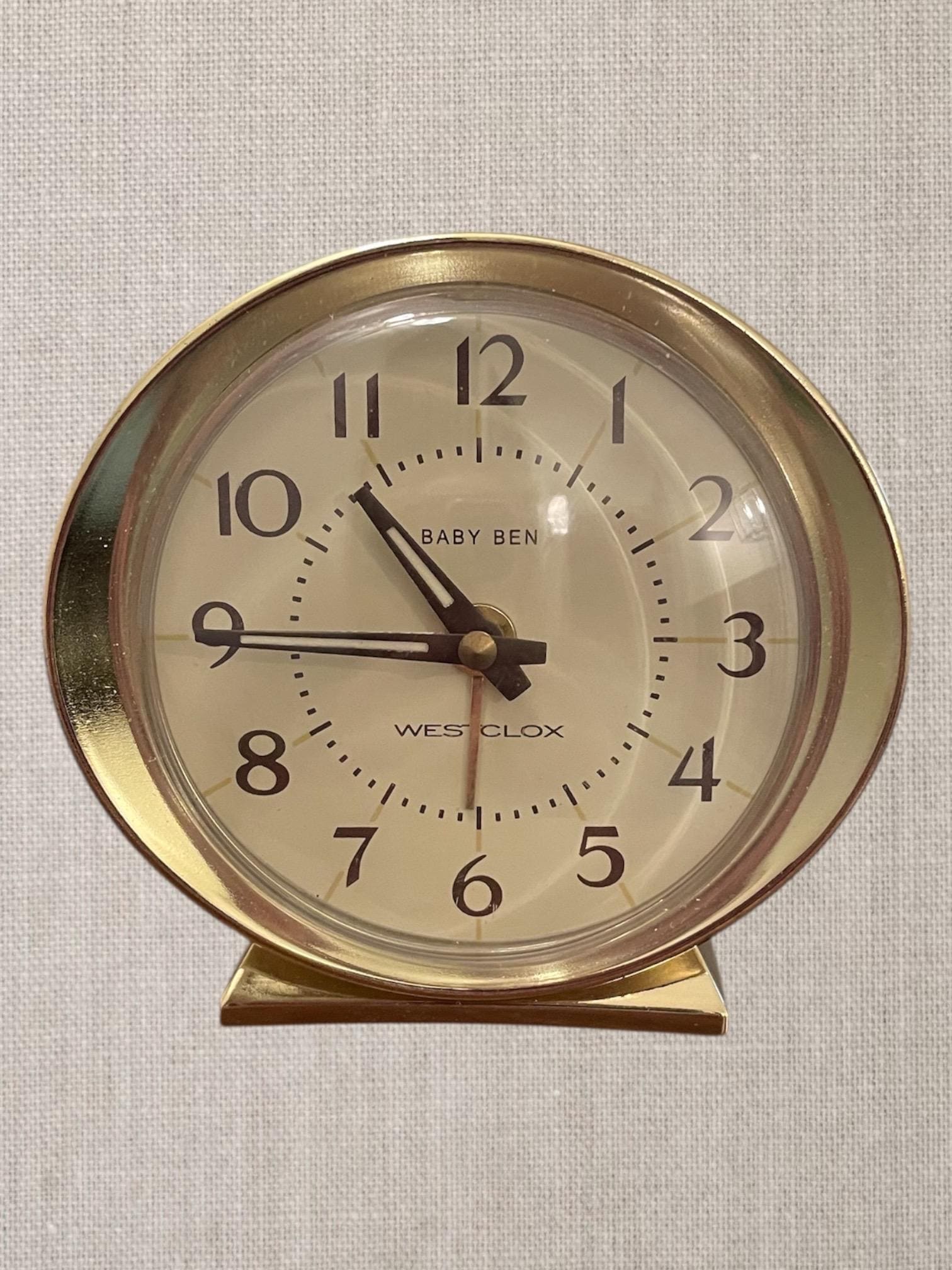 Vintage Westclox Baby Ben Alarm Clock - Gold and Beige - MCM