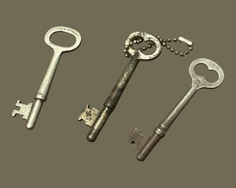 Antique Set of Miscellaneous Skeleton Keys - Victorian Home Decor - Key Collection