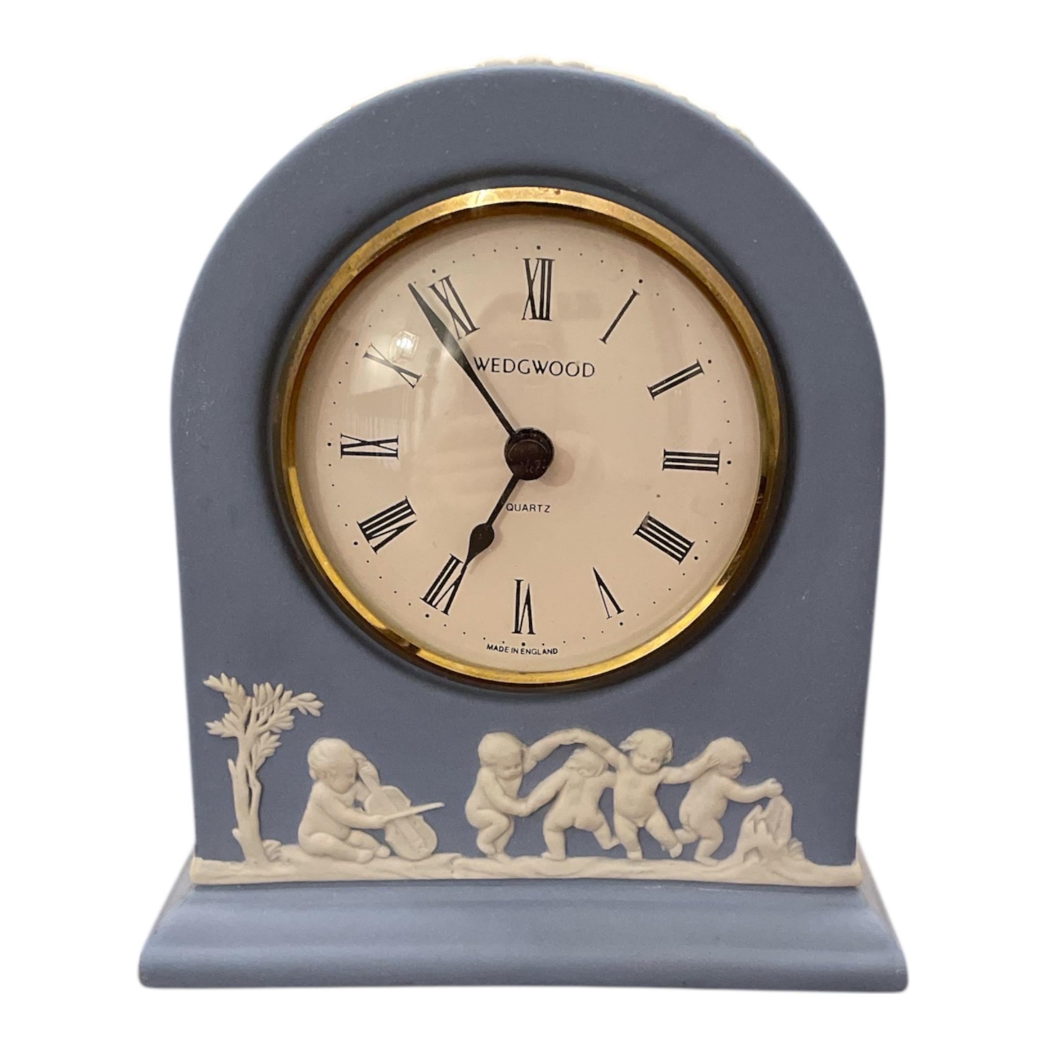 Vintage Wedgwood Jasperware Cherub Mantle Clock - Decorative
