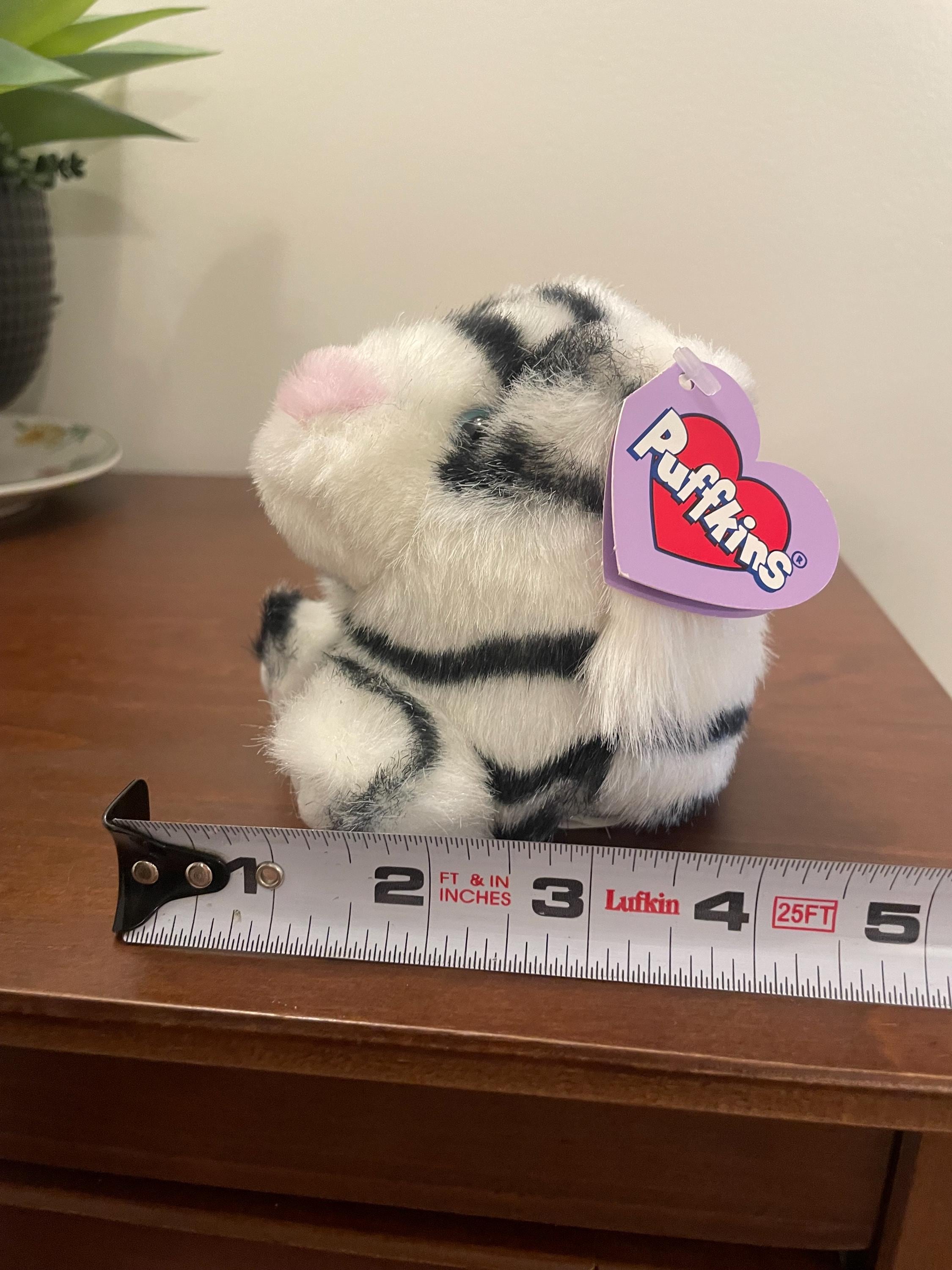 Retro 90s Puffkins “tasha” White Siberian Tiger Plush Toy