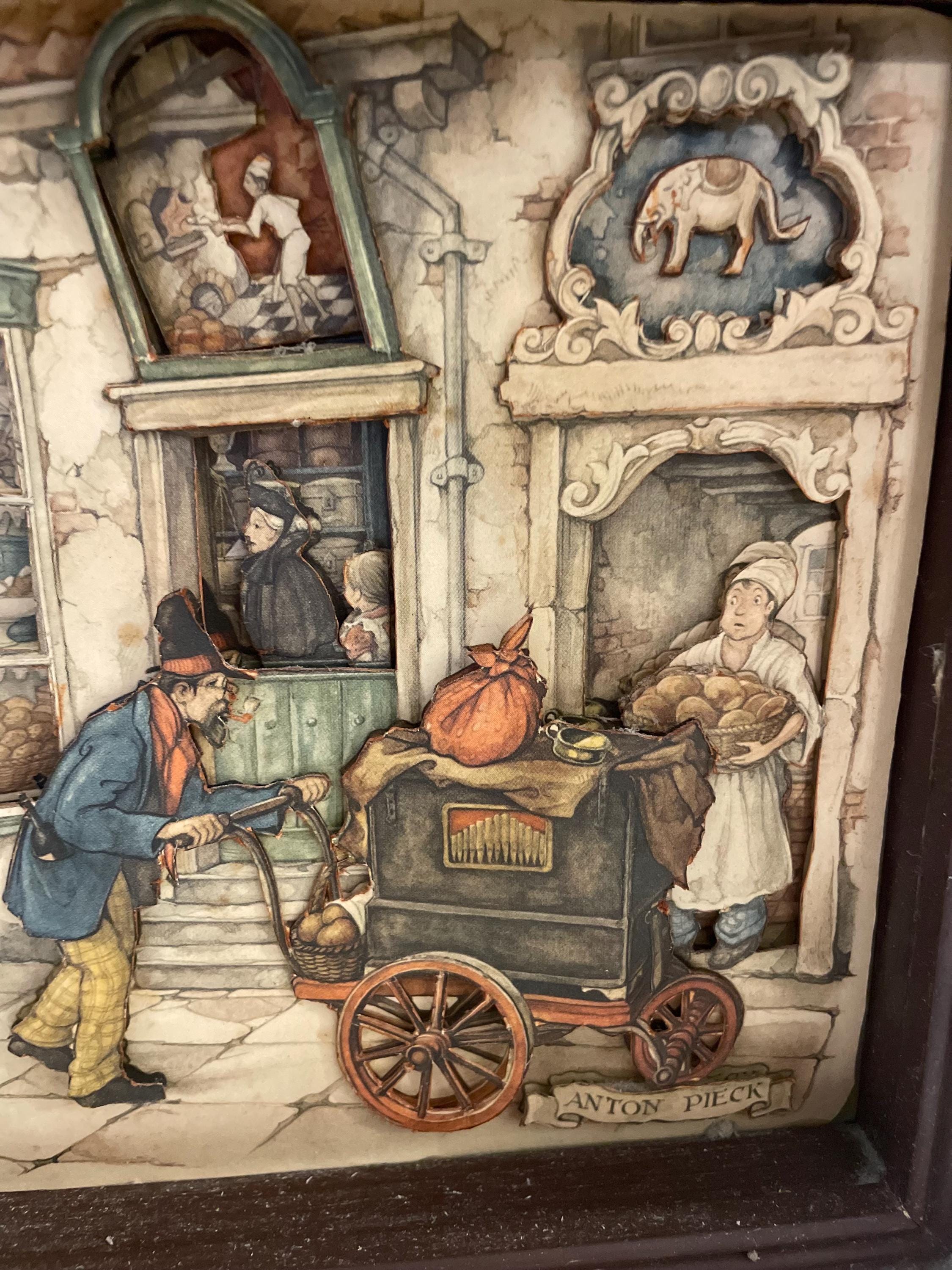 Vintage Anton Pieck Die Cut 3D Diorama Shadow Box - Bakery Shop