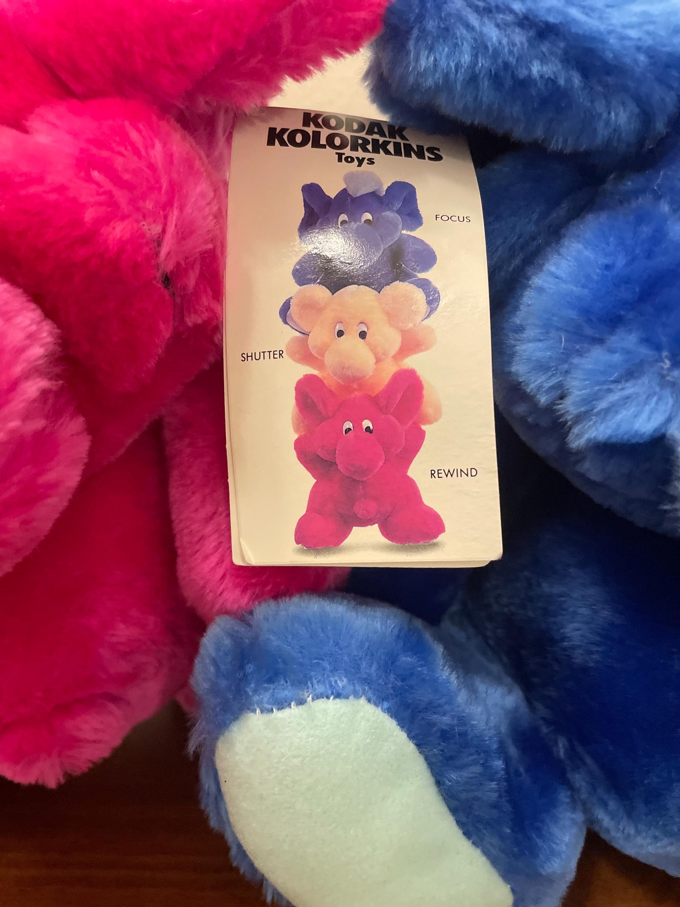 Retro 90s Kodak Kolorkins “focus” and “rewind” Plush Toy Set