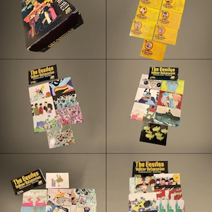 ZELDZAME Beatles Yellow Submarine verzamelkaarten met originele doos - Inclusief 4 geopende kaartspellen (28 kaarten in totaal) en een kaartenpresentatiedoos.