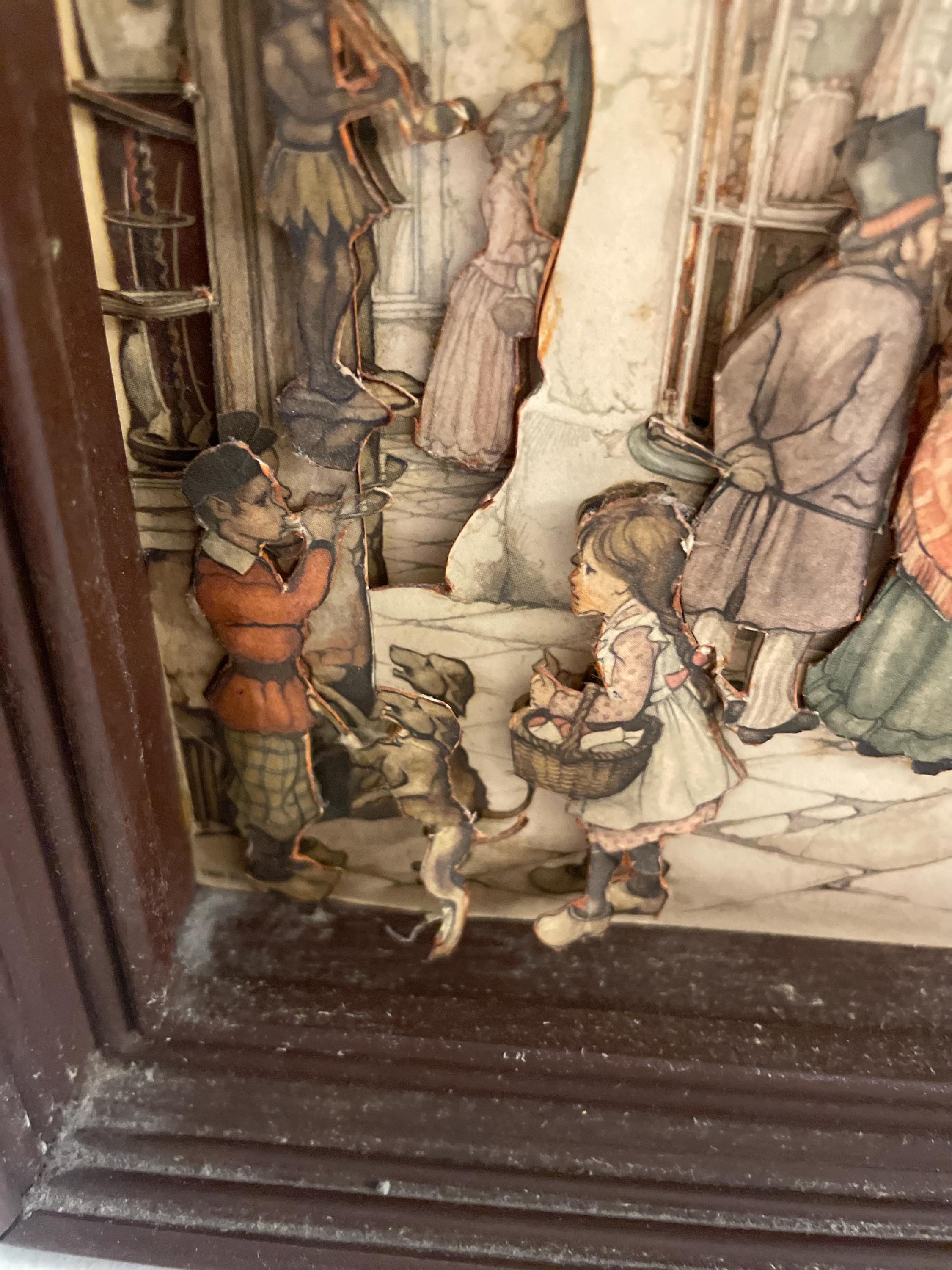 Vintage Anton Pieck Die Cut 3D Diorama Shadow Box - Bakery