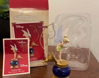 Hallmark 2002 5” Spinning Tinkerbell Inkwell Ornament - Gift for Disney Collectors - Original Box - Holiday Mystical Fairies