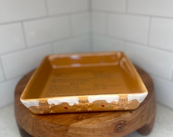 Home Interiors Gingerbread Recipe Decorative Stoneware Bakeware - Christmas CandyLand Kitchen Decor