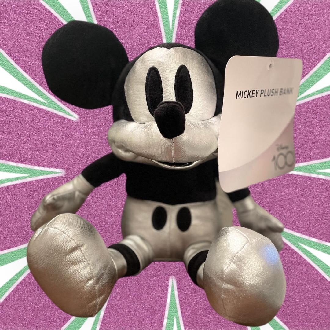 Shiny Silver Mickey Mouse (disney 100 Years) Plush Toy Coin Bank