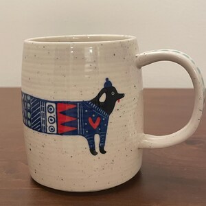 Anthropologie Sowie Sowies Sweater Daschshund Dog Coffee Mug - Gift for Bougie Coffee Drinker - Coffee Shop Aesthetic image 2
