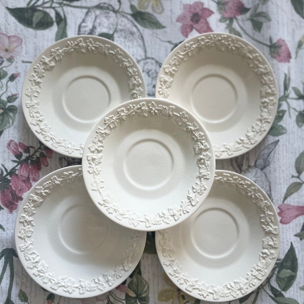 Set of 5 - Wedgewood Etruria Barlaston 5” Ivory Saucers