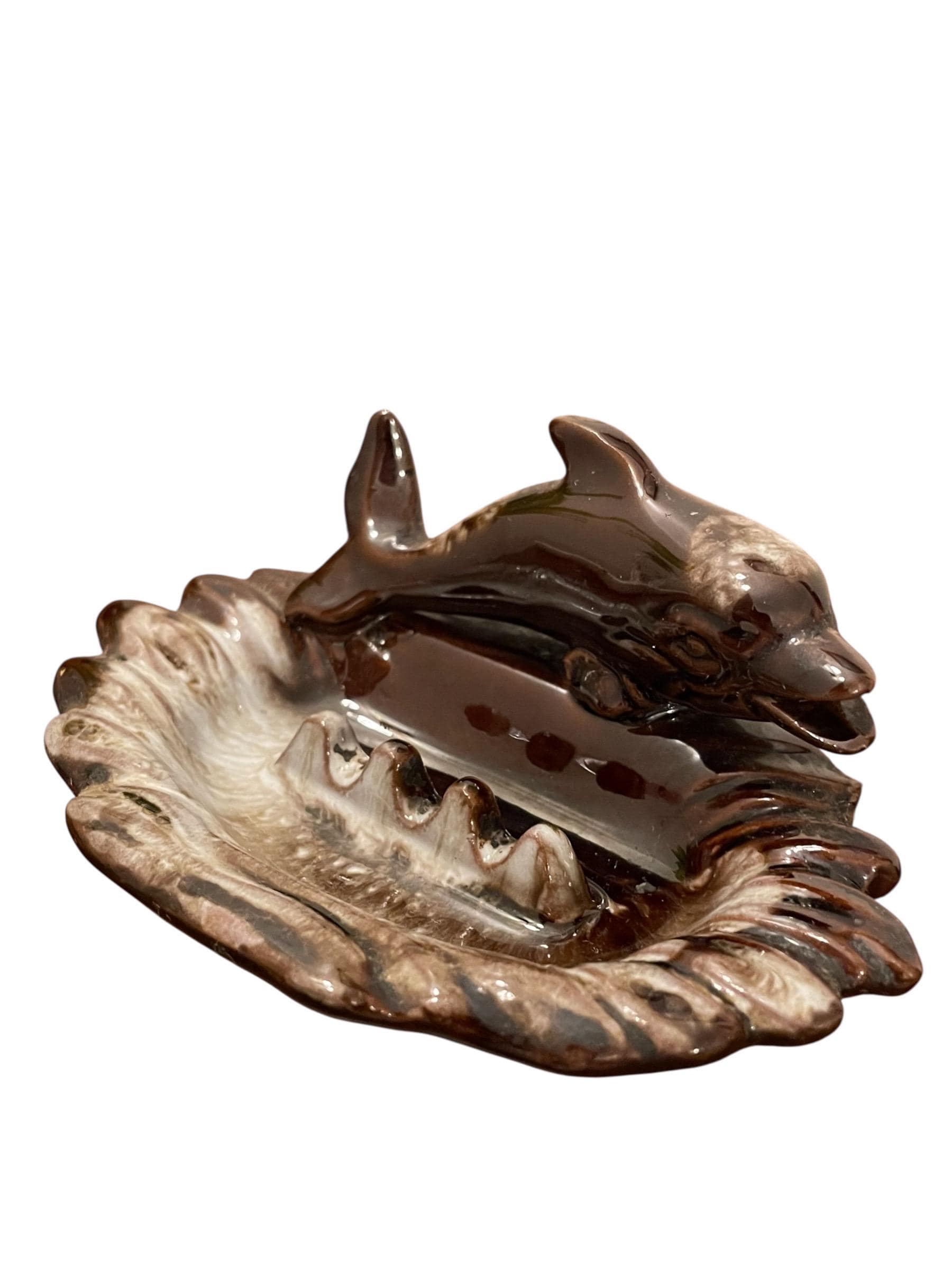 ハンドクラフト　置物　vintage Vintage Souvenir Dolphin Ceramic Ashtray- MCM Smoking Lounge