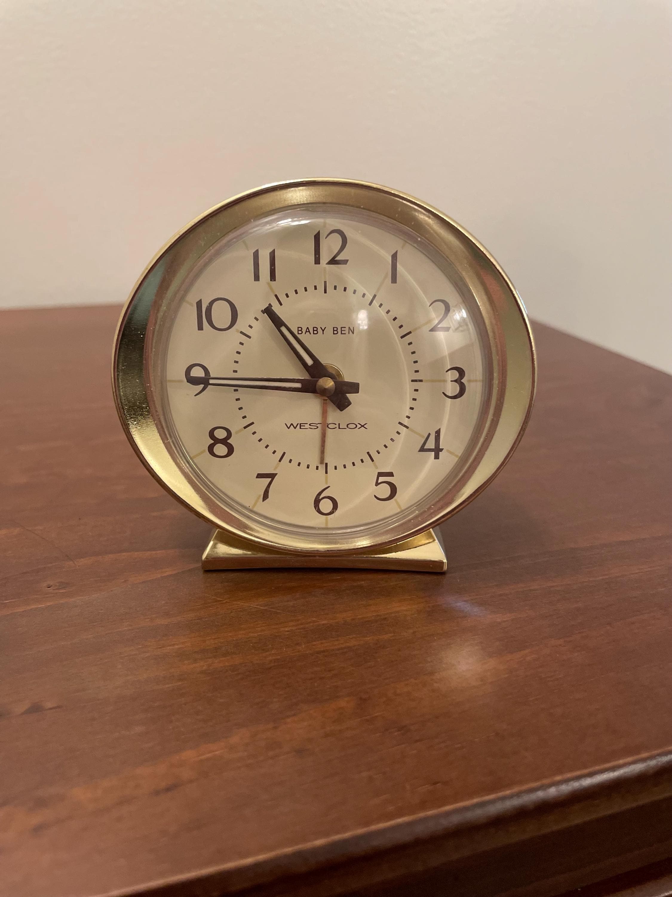 Vintage Westclox Baby Ben Alarm Clock - Gold and Beige - MCM
