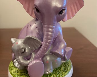 Retro 1988 Franklin Mint Elephant Figurine - Treasury of Carousel