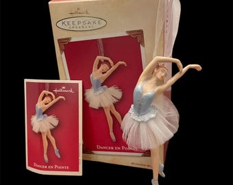 Vintage Hallmark 2004 “En Pointe” Blue Ballerina Christmas Ornament - Seasonal Holiday Decor