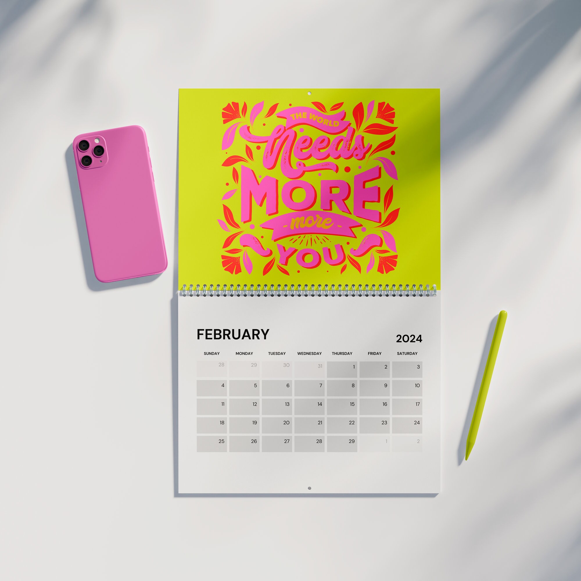 Calendar 2024, Wall Art Calendar 2024, New Year & Christmas Gift, 2024
