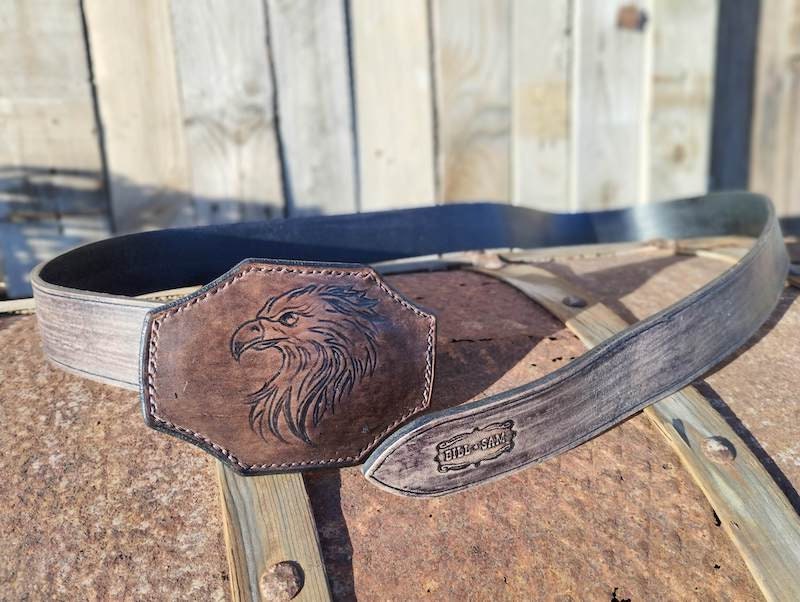 Unique Handmade Belt With Custom-designed Concho Buckle  display picture 2
