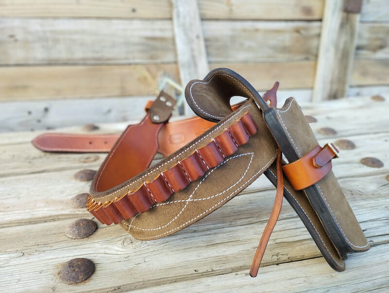Handmade “Man With No Name” Holster – Clint Eastwood Western Fast-Draw Replica – Leather Gunbelt Inspired by the Dollars Trilogy image 7