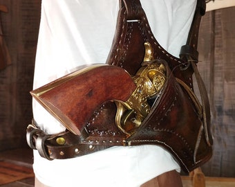 Handcrafted Leather Shoulder Holster – Custom Fit – Western & Practical Design – Durable Cowhide – Handmade in Spain