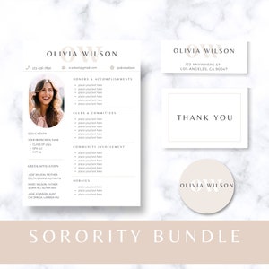 Sorority Resume Template Bundle, Sorority Recruitment Packet, Sorority Rush Packet, Rush Resume Template, Sorority College Resume Template