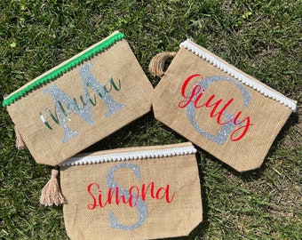 Personalisierbarer Kosmetikkoffer aus Jute