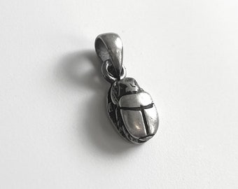 925 Sterling Silver Scarab Pendant Handmade Beetle Charm Ancient Egypt Amulets