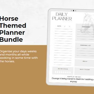 Horse Themed Printable Planner Horse Daily Weekly Yearly Planner Equestrian Planner Set Bundle