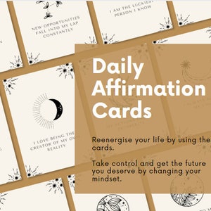 Daily affirmation cards affirmation cards printable affirmation cards self affirmation cards self love print vision board  Canva Template