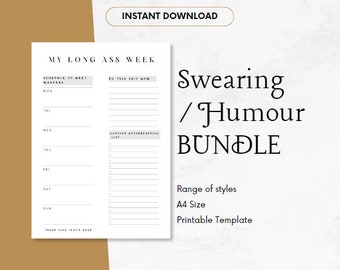 Swearing Planner  Rude Journal Humor Journal Mindfulness Rude Funny Planner