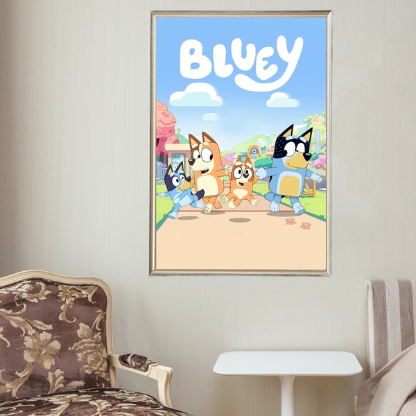 Bluey saison 1 - Affiches de films - Objets de collection de films - Cadeaux uniques personnalisés pour affiches