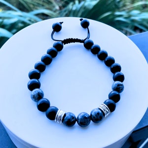 Handmade Natural Stone Bead Bracelet For Him