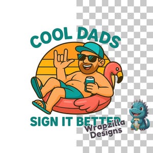 ASL Papa Clipart PNG, Sublimationsdesign des Vatertags, Ich liebe dich Gebärdensprache Kunst, Taubbewusstsein Digitaler Download, Cooler Papa PNG